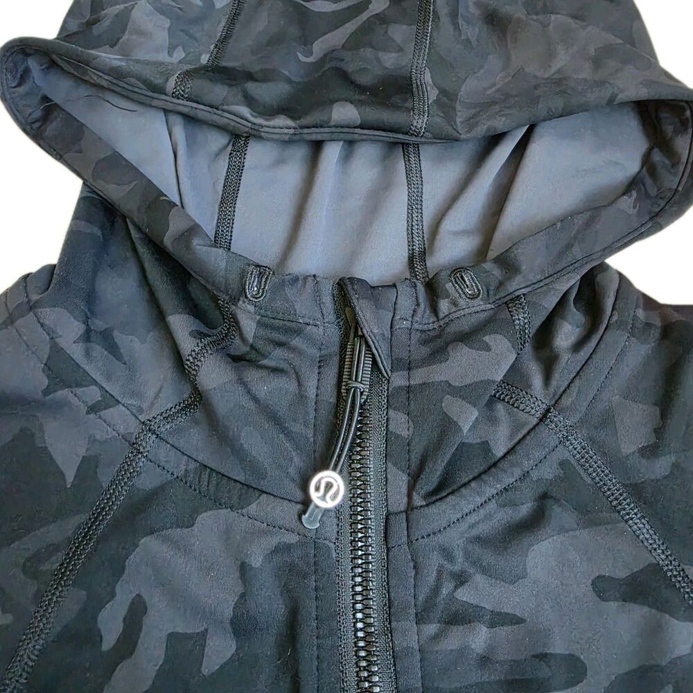 Lululemon Hooded Define Jacket Heritage 365 Camo Deep Coal, Size 10 - Picture 2 of 11